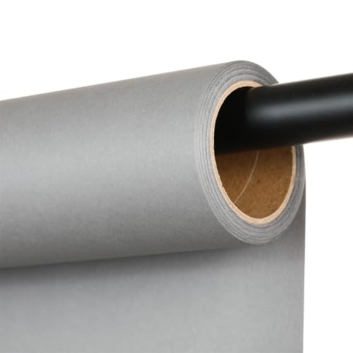 Grey Seamless Photography Backdrop Paper 107" x 32.8' - Heavyweight Non-Reflective Thick Photo Background Roll for Portrait Photoshoot, Video Recording, Social Media and Studio Headshots - color: Pursuit Grey, size: 107''x32.8'
