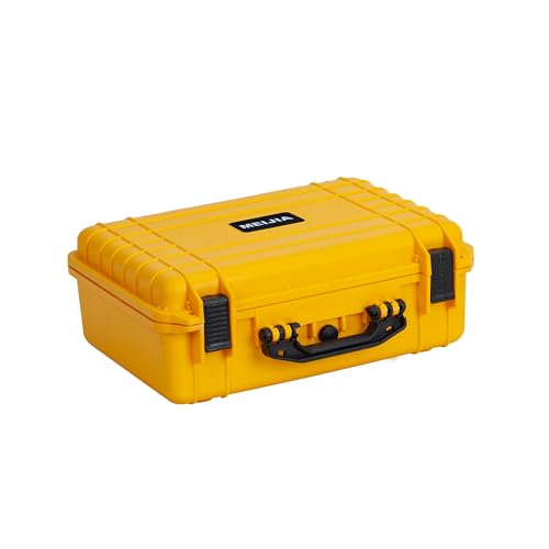 MEIJIA Portable Waterproof Hard Camera Case, Dry Case with Customizable Fit Foam, Protection for camera, drones,telescopes,18.5 x14.06x6.93inches(Yellow) - color: Yellow