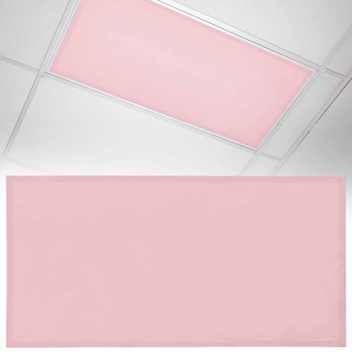 1 Pack Fluorescent Light Cover 4x2 Feet, Light Pink Lights Filters Drop Fluorescent Lights Shade Panel, Farmhouse Solid Pink Color Modern Art Magnetic Ceiling Light Cover for Classroom Office - color: Light Pink, size: 1 Piece