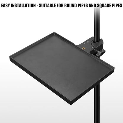 Microphones Sound Card Stand Tray for Music Interfaces Accessories with Strong Clamp Fit for 13-47mm Tube ABS Build - color: Black