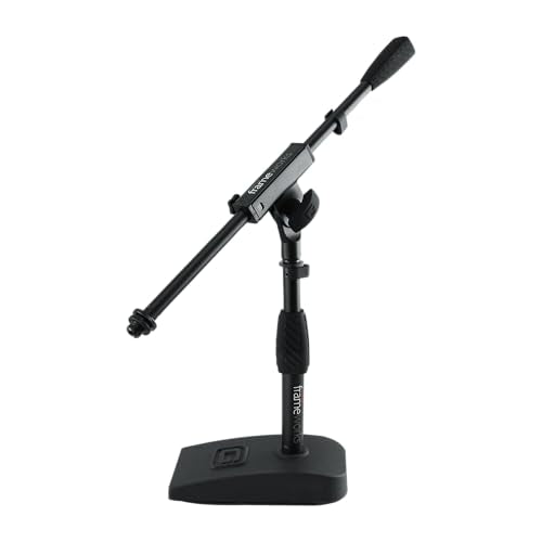 Gator Frameworks Short Weighted Base Desktop Microphone Stand with Boom arm, and Adjustable Height, Base Dimensions - 4.5" X 8" (GFW-MIC-0821) - style: Weighted Base