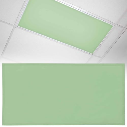 1 Pack Fluorescent Light Cover 4x2 Feet, Light Green Lights Filters Drop Fluorescent Lights Shade Panel, Farmhouse Solid Green Color Modern Art Magnetic Ceiling Light Cover for Classroom Office - color: Light Green, size: 1 Piece