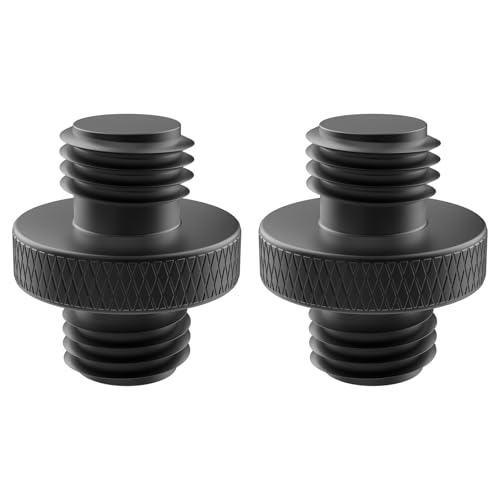 3/8" Male to 3/8" Male Threaded Tripod Screw Adapter, 2 Pcs Standard Mounting Thread Converter, Double Head Stud for Camera Mount (Black) - size: 3/8" Male to 3/8" Male