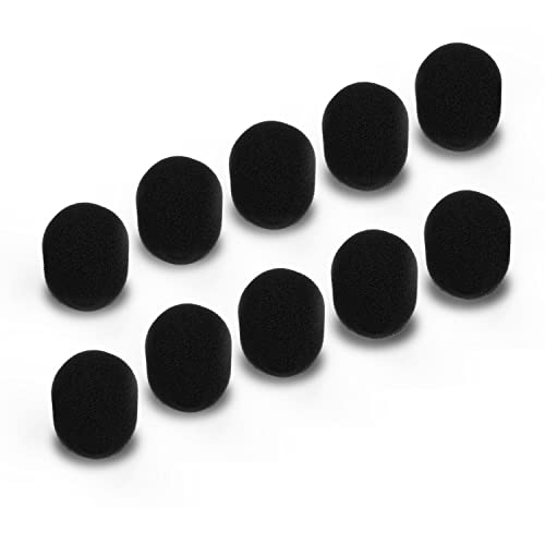 Cubilux Foam Cover for Lavalier Lapel Microphone, Windscreen for Mini Clip-On Lav MIC, 10-Pack 10mm - color: Foam Cover, 10-Pack