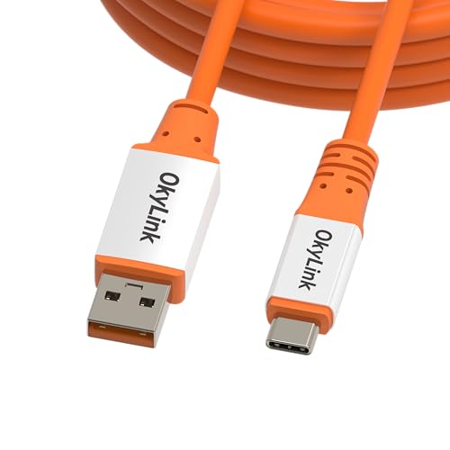 OkyLink 10ft (3M) USB 3.2 Gen 2 Type A to Type C Male to Male Cable - 10Gbps Long Range, Orange for Webcam, PC, Laptops, Portable Hard Drive, Phones, Hubs, VR Headsets - color: USB3.2(10Gbps), size: 10ft (3m)