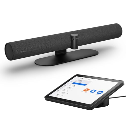 Jabra PanaCast 50 Video Bar System - All-in-one Meeting Room Solution, Audio bar, 180° Full-Room Webcam, Intelligent AI-Enabled Features, and PanaCast Control Touchscreen - Zoom Certified - Black - style: Zoom Certified