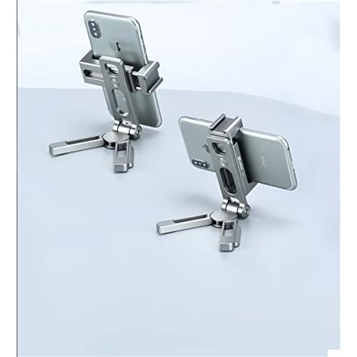 LEOFOTO PS-2 Phone Holder, Cell Phone Stand, Adjustable Angle, Compact and Portable, 1/4" Screw Thread, Arca Compatible (Silver) - color: Silver
