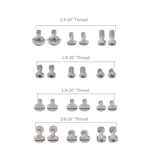 NICEYRIG Camera Accessories Screw Set, 1/4’’-20 & 3/8’’-16 Multi-Size Screws for DSLR Camera Cage, Handle, Cheese Plate [Pack of 24] - 617