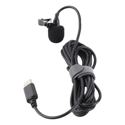 USB C Lavalier Microphone, Noise Cancelling Condenser Mic with Plug & Play, Clip On Lapel Mic for Computer & Smartphone, for Streaming, Gaming, Online Class, Recording