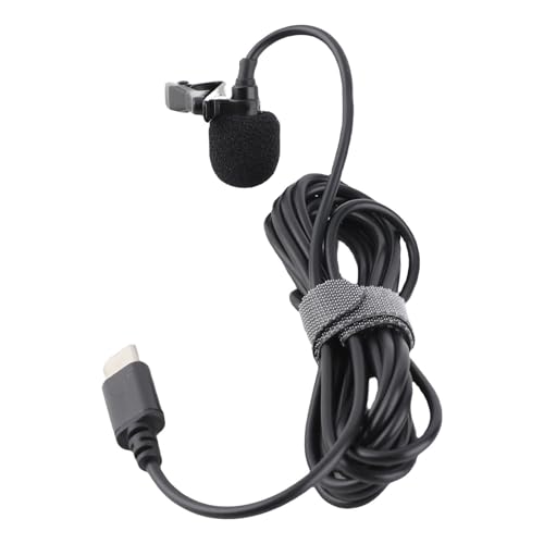 USB C Lavalier Microphone, Noise Cancelling Condenser Mic with Plug & Play, Clip On Lapel Mic for Computer & Smartphone, for Streaming, Gaming, Online Class, Recording