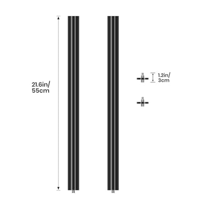 TARION Modular Base Extension Rod - 43.3"/110cm Extension Pole Set (2× 21.6" Sections) Compatible with Titanrig Cart Products - size: Base Rod 43.3" / 110cm