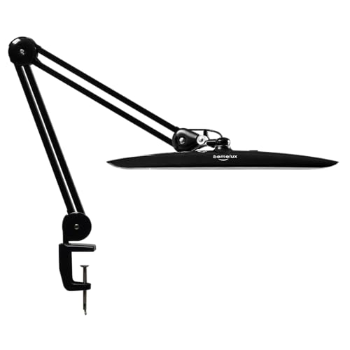 LED Desk Lamp with Clamp,Dimming Task Lamp for Reading Desktop Office Workbench Table Architect Sewing Study Home Craft,Bright 117PCS LEDs,2200 Lumens 20 Inch Metal Swivel Arm Work Lamp(Black) - size: BLACK-NonCCT-Non Protective