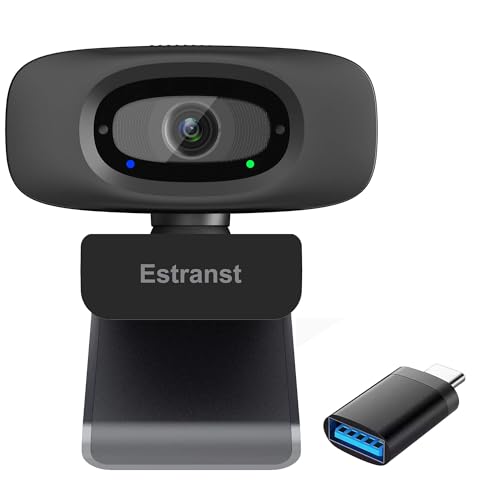 1080P Webcam for PC Laptop MacBook Computer Desktop, with Microphone & Privacy Cover & USB C Adapter