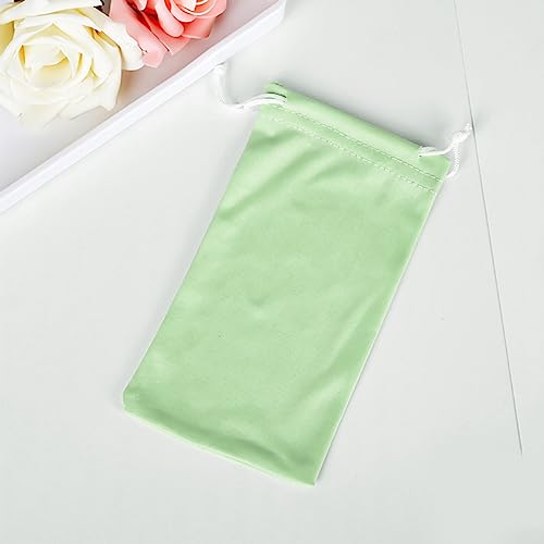 6pcs Eyeglasses Sunglasses Microfiber Pouch Bag, Cell Phone Storage Pouch 7.1" x 3.5" - color: Green
