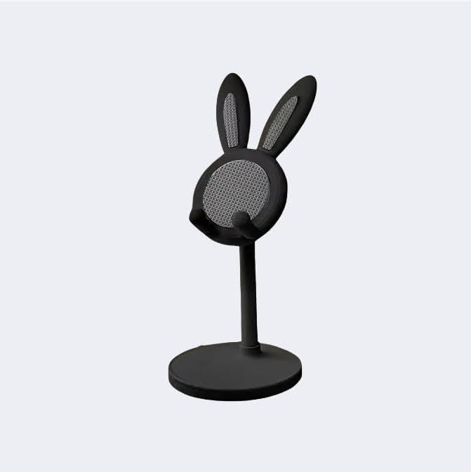 Modern Mesh Rabbit Ear Phone Stand, Adjustable Desktop Dock for Video Calls, Streaming, Reading - Stable Holder for All Smartphones