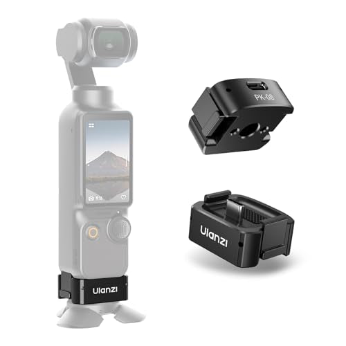 ULANZI PK-11 Pocket 3 Charging Adapter Base for DJI Osmo Pocket 3/Xtra Muse, Type-C Full-Function Port with 1/4 Screw Hole, Compatibility: Osmo Pocket 3, Black - color: PK-11