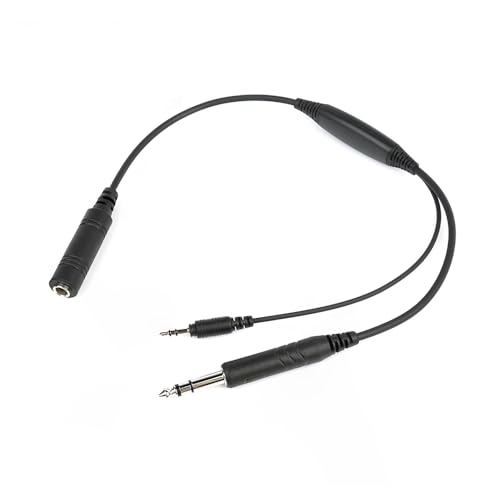 Wirenest Aviation Headset Audio Recording 3.5mm Adapter – Inline Pilot Audio Recorder Cable for GA Headset (PJ-068), Record Cockpit & ATC Audio to Camera or External Recorder