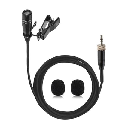 Lavalier Lapel Microphone Unidirectional Condenser Super Cardioid Mic Compatible with Sennheiser Wireless Bodypack Transmitter System with 3.5mm Female Screw Plug - style: 3.5mm Female Screw Plug Compatible with Sennheiser