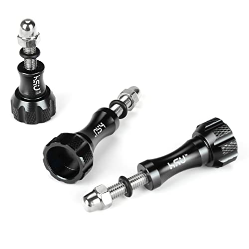 HSU Aluminum Thumbscrew Set + Wrench for Gopro Hero 13, 12, 11, 10, 9, 8, 7, 6, 5, 4, 3, AKASO Campark and Other Action Cameras (Black,3Pcs) - color: Thumbscrew Set + Wrench(Black)