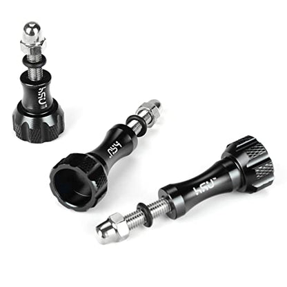 HSU Aluminum Thumbscrew Set + Wrench for Gopro Hero 13, 12, 11, 10, 9, 8, 7, 6, 5, 4, 3, AKASO Campark and Other Action Cameras (Black,3Pcs) - color: Thumbscrew Set + Wrench(Black)