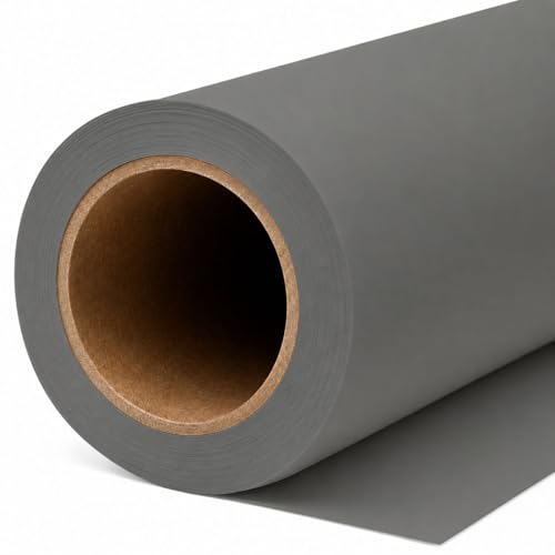 Yizhily Seamless Photogrphy Background Paper, Paper Backdrop Roll for Photoshoot, 82" x16',Thunder Grey