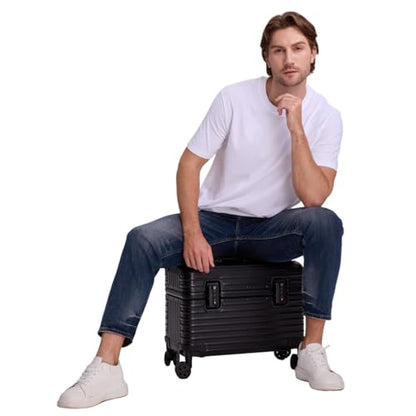 Full Aluminum Rolling Camera Bag 18" Carry on | Detachable wheels, TSA locks, adjustable dividers, lightweight aluminum luggage, fits 17" laptop for commercial photography