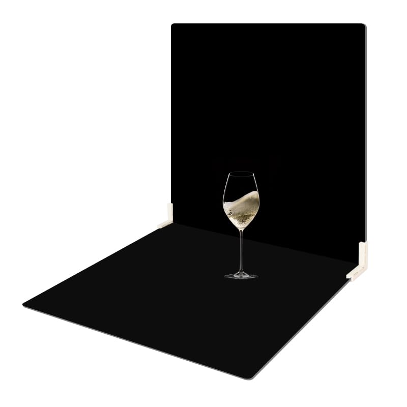 2 Pcs Photo Backdrop Boards, Double Sided Black Flocking and White PVC Background for Photography with 2 PCS Bracket for Flat Lay, 16x12 Inch Product Photography Backdrops WEFAMALEII