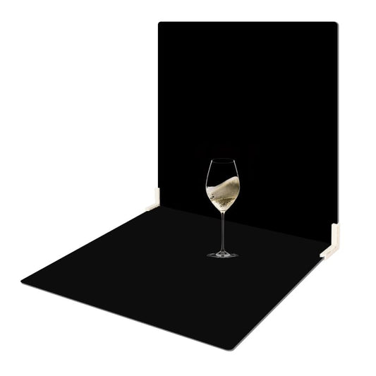 2 Pcs Photo Backdrop Boards, Double Sided Black Flocking and White PVC Background for Photography with 2 PCS Bracket for Flat Lay, 16x12 Inch Product Photography Backdrops WEFAMALEII