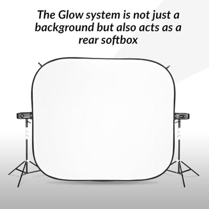 Glow HiGlow 6 x 7 ft Illuminated White Background & Rear Softbox, 2-in-1 Free-Standing Collapsible Photography Backdrop, Removable Fabric Panel, Carry Bag, 1-Year Limited Warranty - size: 6 x 7 ft