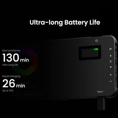 Hohem HPL-R01 Photography Lighting, On Camera Light, RGB Video Light, 130 Minutes Portable Camera Light, CCT 2500K-9000K, CRI 95+, TLCI 97+, 24 FX Effects, 10W Output for TikTok, Content Creator