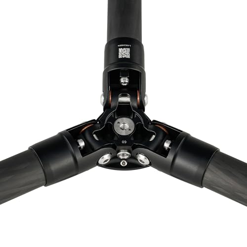 Leofoto 42" Lightweight Carbon Fiber Travel Tripod, Professional Compact Tripod for Camera DSLR Video, Max Load 13Lbs/6KG (LS-224CX) - color: LS-224CX:Max Load 6KG-4 Sections