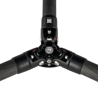 Leofoto 42" Lightweight Carbon Fiber Travel Tripod, Professional Compact Tripod for Camera DSLR Video, Max Load 13Lbs/6KG (LS-224CX) - color: LS-224CX:Max Load 6KG-4 Sections