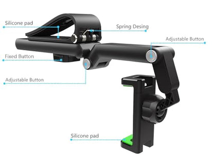 B1 Rotatable and Retractable Car Phone Holder - 2024 New 1080 Multifunction Sun Visor Universal 360 Rotating Phone Holder for Vehicle Rear View Mirror - color: B1