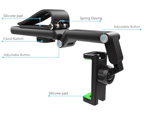 Ivieicip 360 Rotatable and Adjustable Car Phone Holder for Rearview Mirror, Compatible with All Smartphones - color: B2