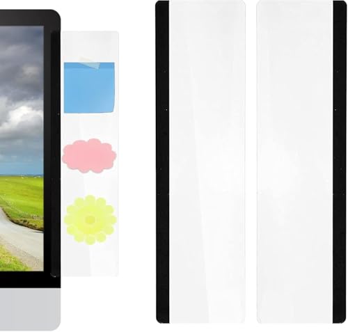 2Pcs Transparent Computer Monitor Side Panel Memo Board, Multifunctional Desktop Accessory for Office Home, Removable Display Reminder Note Board