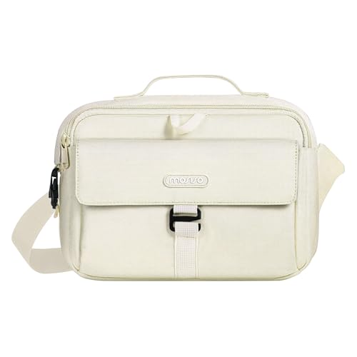 MOSISO Camera Shoulder Bag Case Crossbody Sling Purse, DSLR/SLR/Mirrorless Compact Padded Photography Handbag with Rain Cover Compatible with Canon/Nikon/Sony Cameras and Lenses, Beige - color: Beige