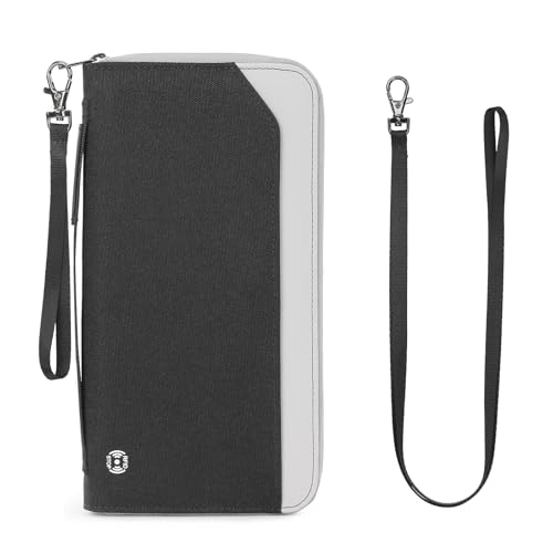 Passport Holder Family for 4-6, RFID Blocking Travel Wallet Women Men,Passport Wallet with Airtag Holder,Family Passport Protector Case, RFID Blocking, Lightweight,Zipper, Document Organizer,Pouch Bag - color: New black