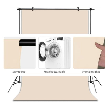 Beige Photography Backdrop Studio Photography Film & Television Portraiture Interview Programs Product Display Home Videos Parties Exhibition Halls Wedding Backdrops 8x10FT - color: Beige, size: 8x10FT