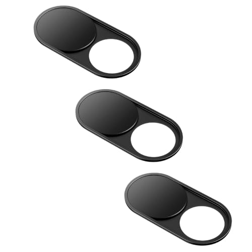 CloudValley Upgrade Webcam Camera Cover, [3-Pack] 0.023 inch Metal Camera Cover Slide for Mac, iPad, MacBook Pro, MacBook Air, Laptops, PC/Computer, Tablets, Web Blocker Protect Your Privacy - color: Black-Oval, size: 3 packs webcam cover