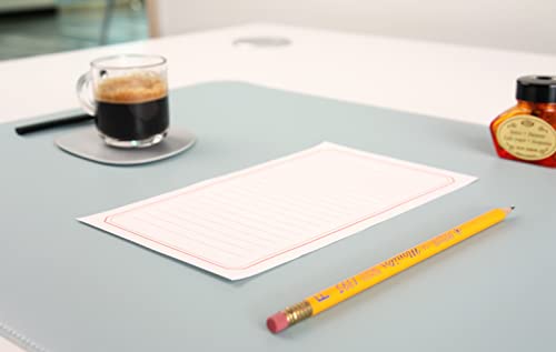 Dual-Sided Leather Desk Pad,Blotter for Laptop Computer,Mouse Pad,Writing,Drawing,Arts and Craft Mat (17"x24", Blue/Silver) - color: Blue/Silver, size: 17"x24"