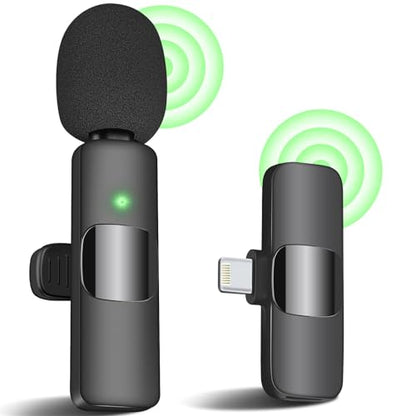 IIQ Wireless Lavalier Microphone for iPhone, Mini Professional Wireless Clip Mic, Tiny Lapel Mic for Video Interview, Podcast, Facebook, YouTube