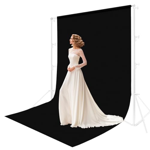 5x6.5 FT Black Velvet Backdrop for Photography, Pure Black Background Screen for,Portrait, Product,Video Shooting, Non-Reflective Background Cloth for Studio,Party,Decoration - size: 5x6.5FT