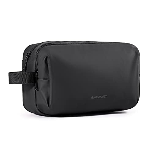 BAGSMART Toiletry Bag for Men, Travel Toiletry Organizer Dopp Kit Water-resistant Shaving Bag for Toiletries Accessories, Door Room Essentials,Black-basic - color: Black-basic, size: Medium