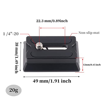 FocusFoto Upper Quick Release Baseplate QR Plate for DJI Ronin RS2 RSC2 RS3 Pro RS4 Pro RS 4 Mini Gimbal Stabilizer Arca-Swiss Standard Camera Tripod Ballhead (Standard Version)