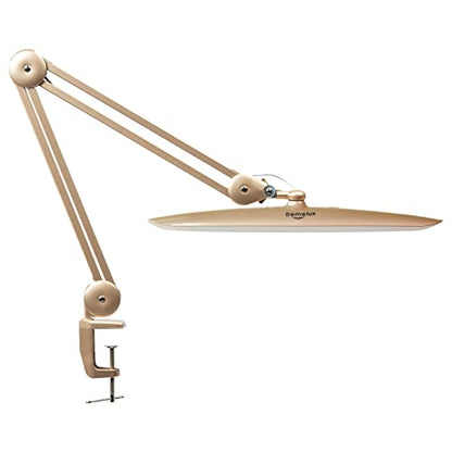 LED Desk Lamp with Clamp, Dimming Task Lamp for Reading Desktop Office Workbench Table Architect Sewing Study Home Craft, 117PCS LEDs, 2200 Lumens 20 Inch Metal Swivel Arm Work Lamp (Gold) - size: GOLD-NonCCT-Non Protective