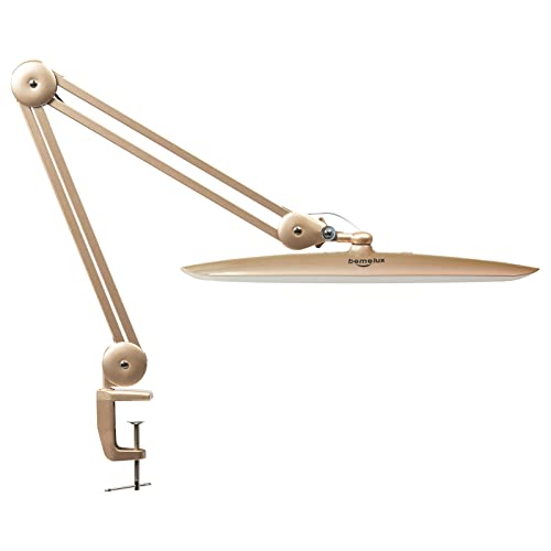 LED Desk Lamp with Clamp, Dimming Task Lamp for Reading Desktop Office Workbench Table Architect Sewing Study Home Craft, 117PCS LEDs, 2200 Lumens 20 Inch Metal Swivel Arm Work Lamp (Gold) - size: GOLD-NonCCT-Non Protective