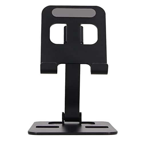 Desk Phone Stand Aluminum Alloy Adjustable Angle Phone Holder Nonslip Silicone Cradle for Smartphone Tablet E Reader Up to 12.9in Watch Video or Make Video Calls