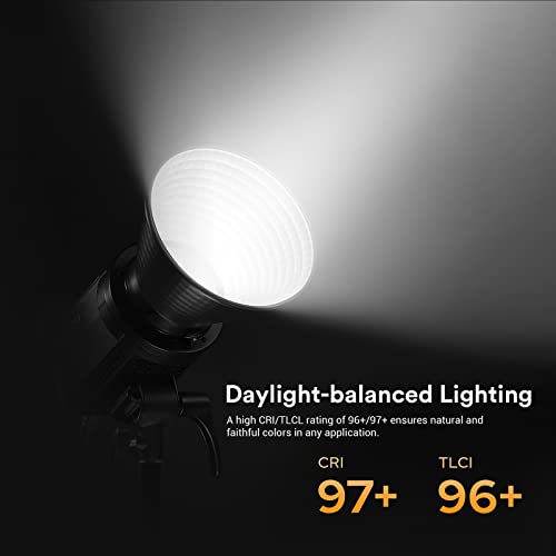 Godox Litemons LA150D 190W Daylight LED Video Light, 84,800Lux@1M (5600K), CRI 96+, TLCI 97+, Bowens Mount, 8 FX Effects, App Control, Compact Studio Bright LED Light for Video&Photography