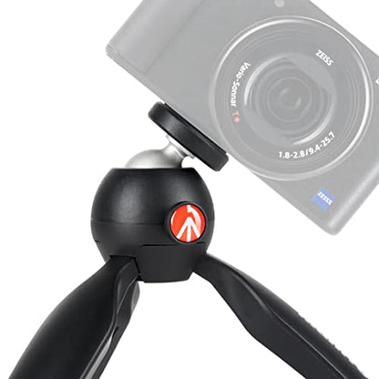 Manfrotto MTPIXIMII-B, PIXI Mini Tripod with Handgrip for Compact System Cameras, for DSLR, Mirrorless, Video, Made in Italy, Technopolymer and Aluminum, Black - style: PIXI Mini Made in Italy