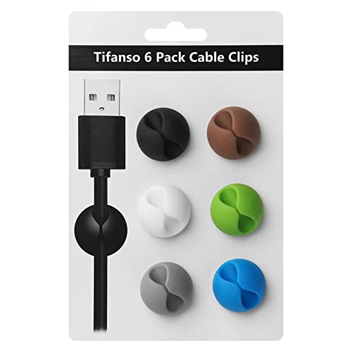 tifanso 6PCS Cable Clips - Adhesive Cord Cable Clips Holder Wire Organizer for Desk, Wire Holders for Cords, Nightstand, Home and Office(Colorful) - color: Colorful